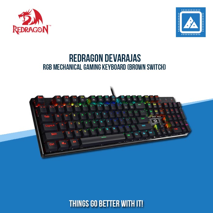 REDRAGON DEVARAJAS RGB MECHANICAL GAMING KEYBOARD (BROWN SWITCH) REDRAGON DEVARAJAS RGB MECHANICAL GAMING KEYBOARD (BROWN SWITCH)